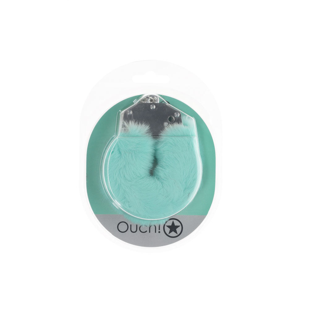Ouch! Heavy Duty Fluffy Cuffs Powder Green Powder Green Fluffy Restraints