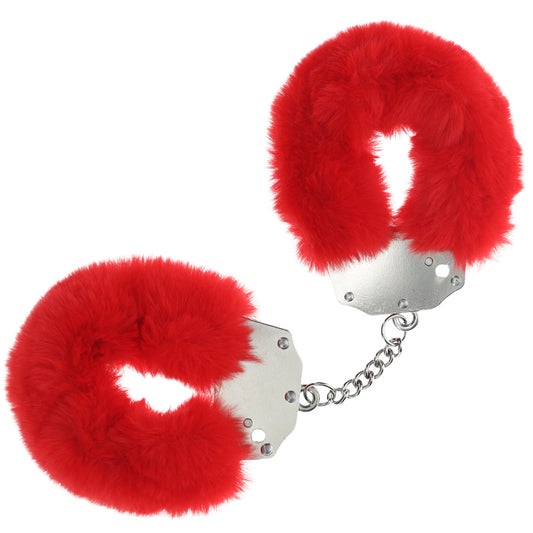 Ouch! Heavy Duty Fluffy Cuffs Red Red Fluffy Restraints