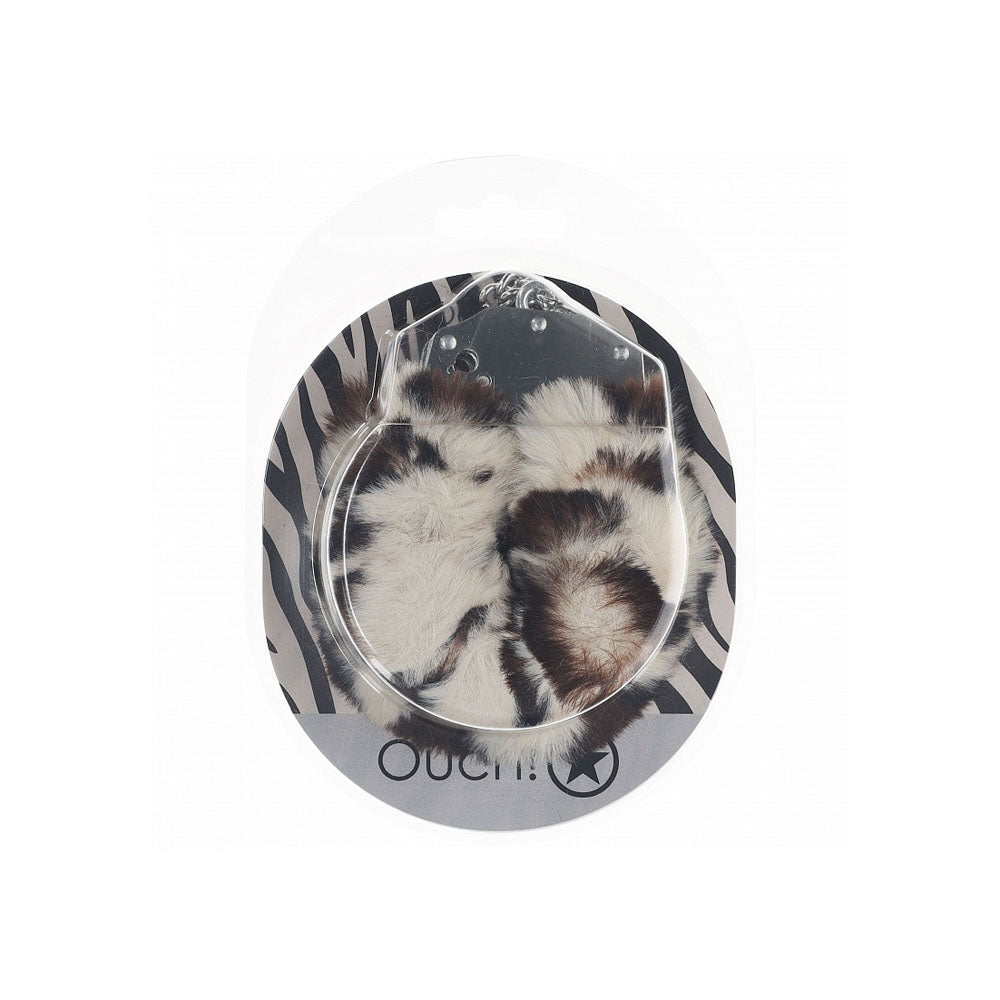 Ouch! Heavy Duty Fluffy Cuffs Snow Leopard Snow Leopard Fluffy Restraints