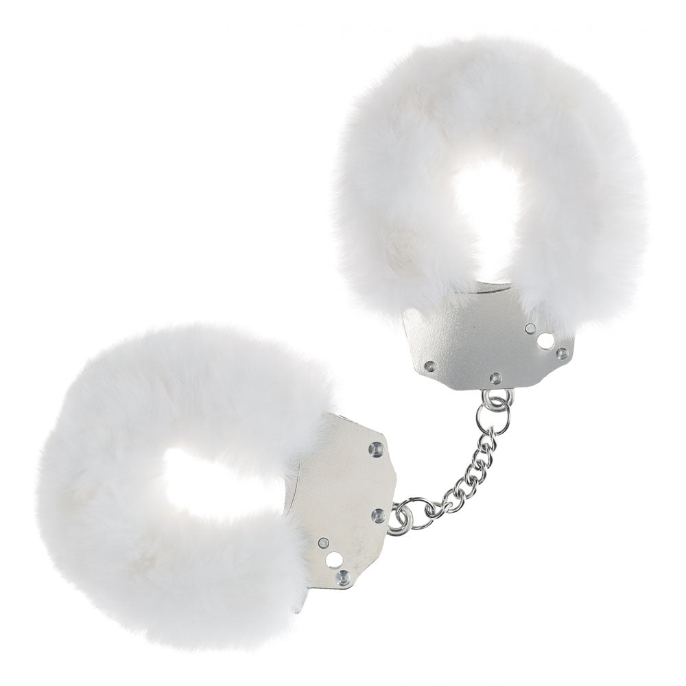 Ouch! Heavy Duty Fluffy Cuffs White White Fluffy Restraints