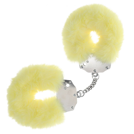 Ouch! Heavy Duty Fluffy Cuffs Yellow Yellow Fluffy Restraints