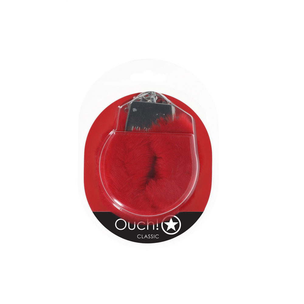 Ouch! Classic Fluffy Cuffs Red Red Fluffy Restraints