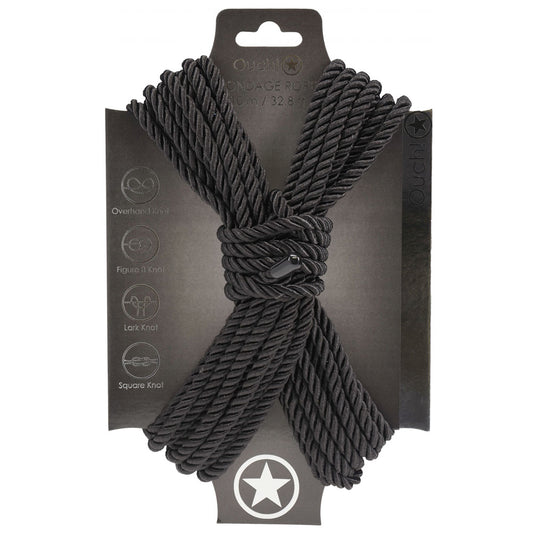 Ouch! Bondage Rope 10 M Black Black Nylon Bondage Rope 10 Metre Length