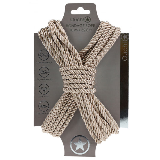 Ouch! Bondage Rope 10 M Gold Gold Nylon Bondage Rope 10 Metre Length