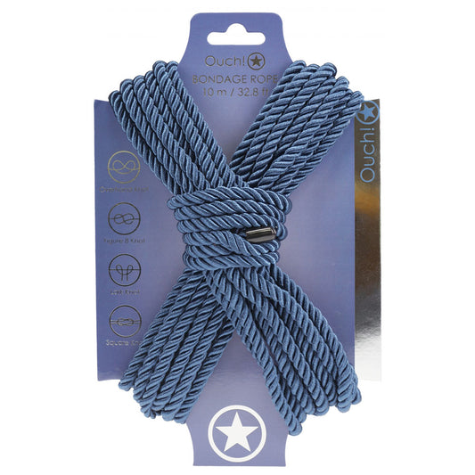 Ouch! Bondage Rope 10 M Navy Blue Navy Blue Nylon Bondage Rope 10 Metre Length