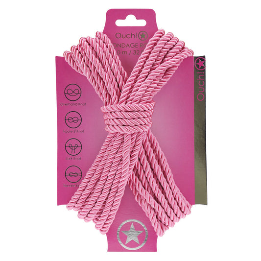 Ouch! Bondage Rope 10 M Pink Pink Nylon Bondage Rope 10 Metre Length