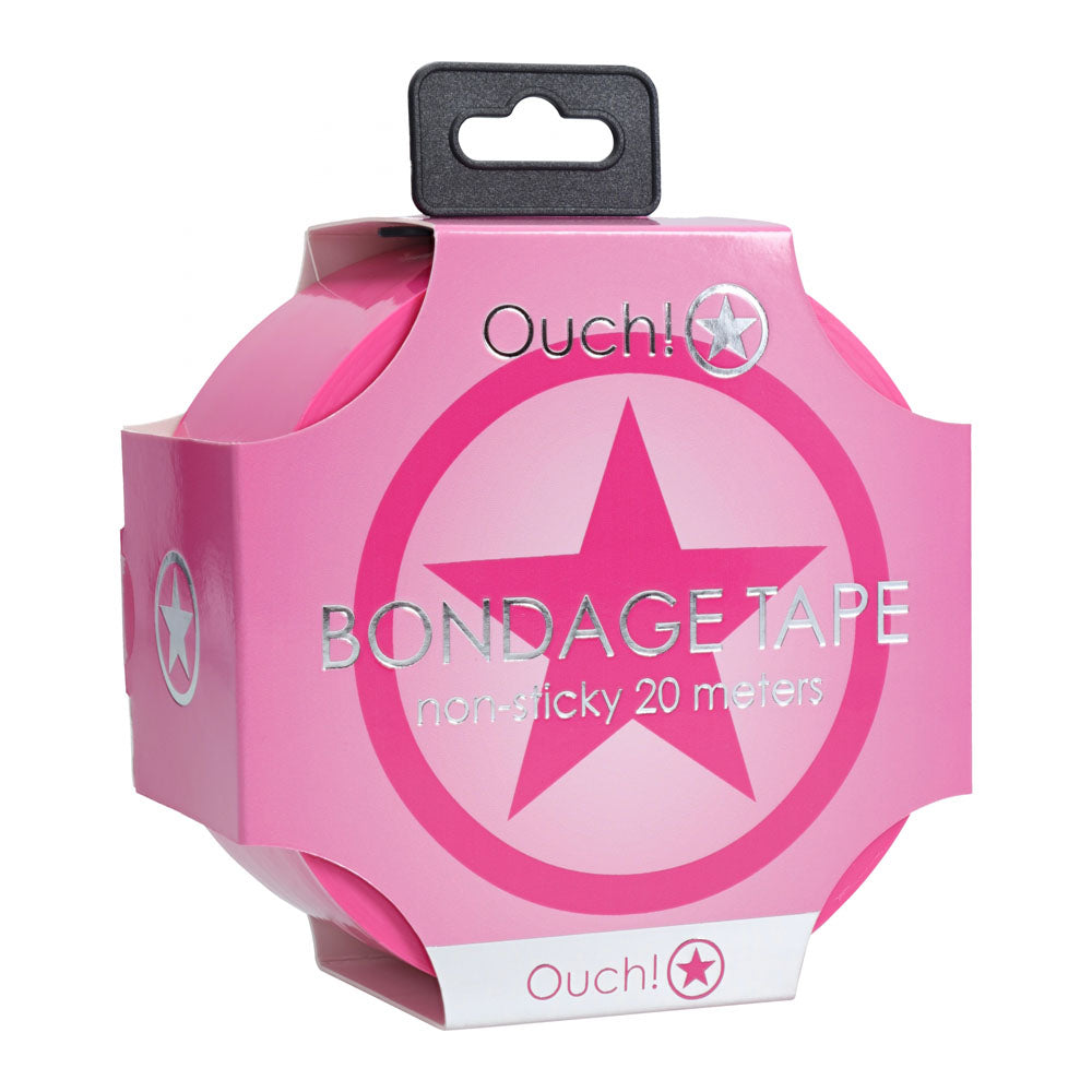 Ouch! Pvc Non Stick Tape Pink Pink Bondage Tape 20 Metre Length
