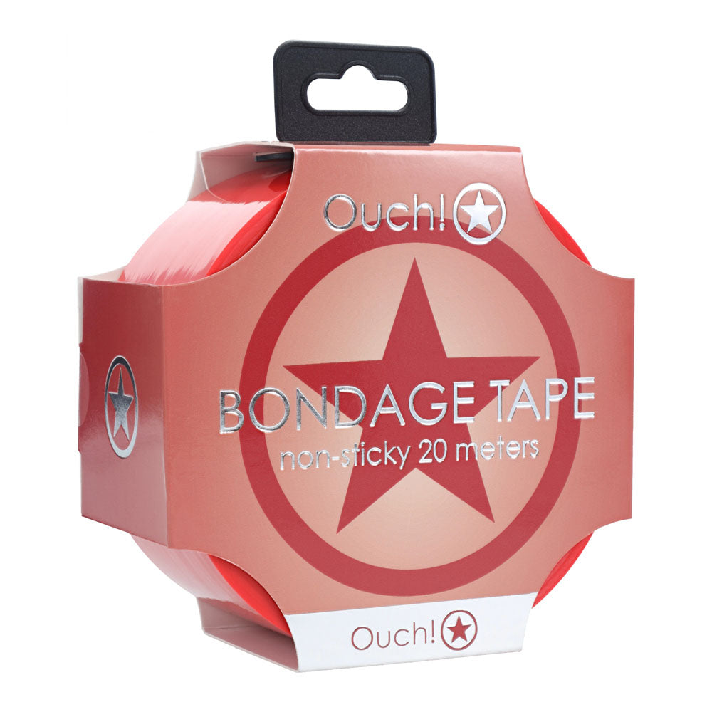 Ouch! Pvc Non Stick Tape Red Red Bondage Tape 20 Metre Length