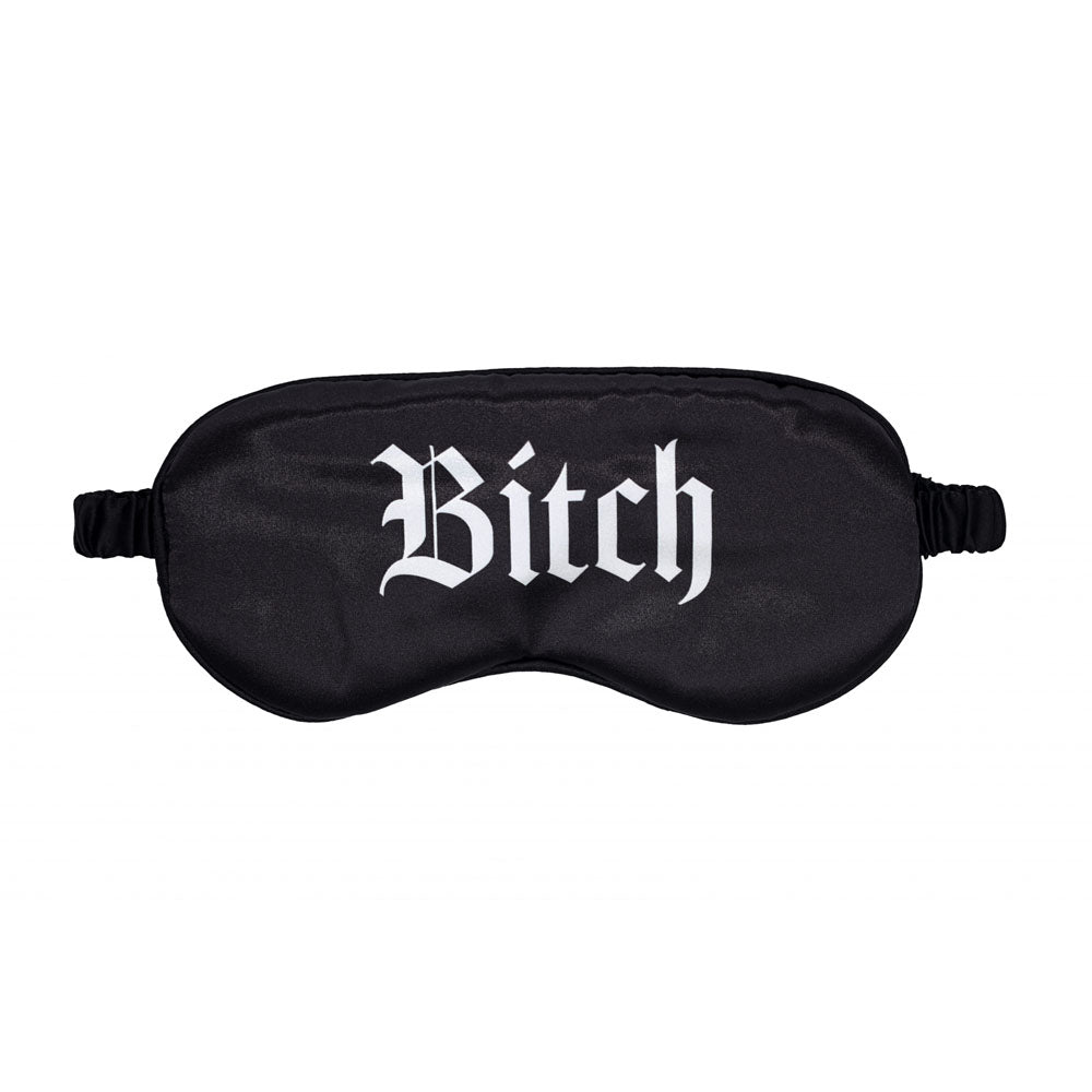 Ouch! Satin Mask Bitch Black Printed Eye Mask