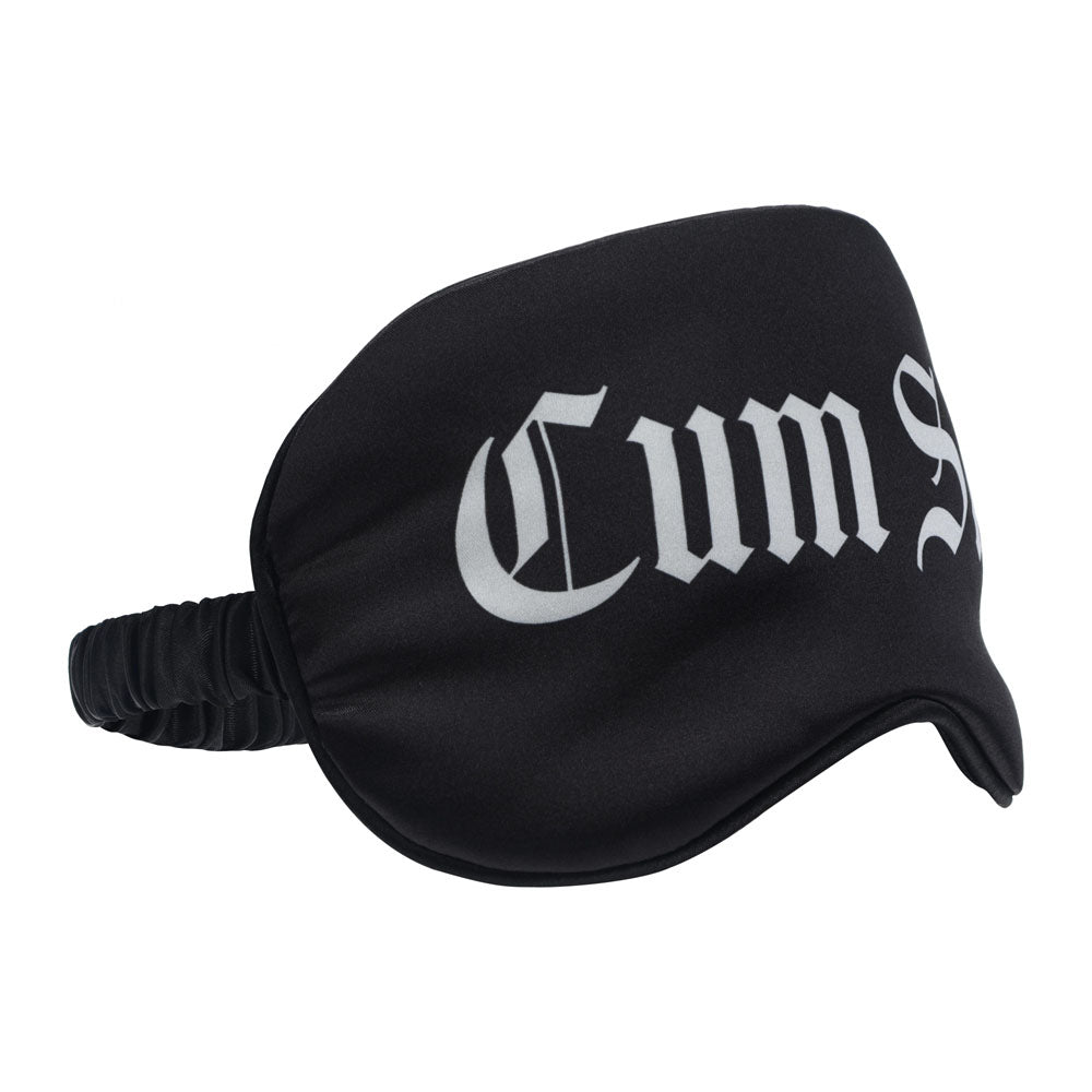 Ouch! Satin Mask Cum Slut Black Printed Eye Mask