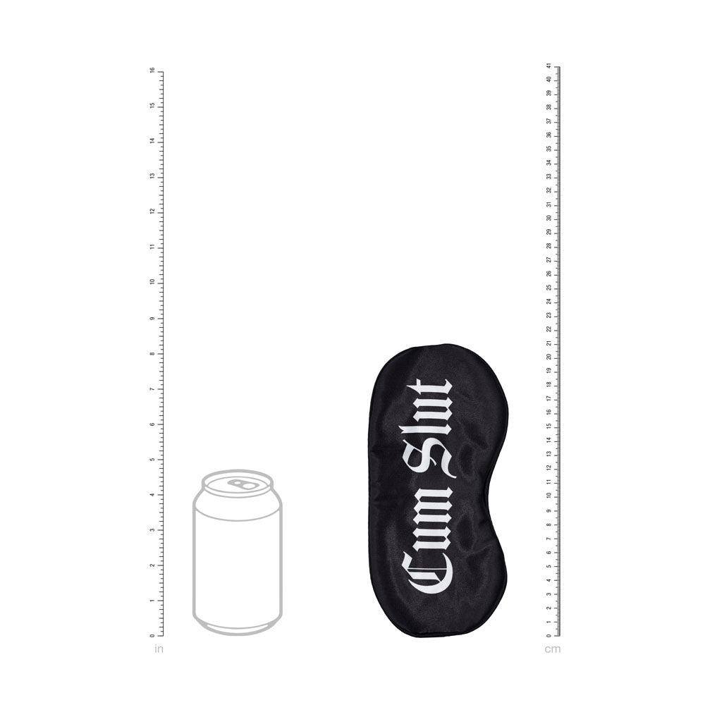 Ouch! Satin Mask Cum Slut Black Printed Eye Mask