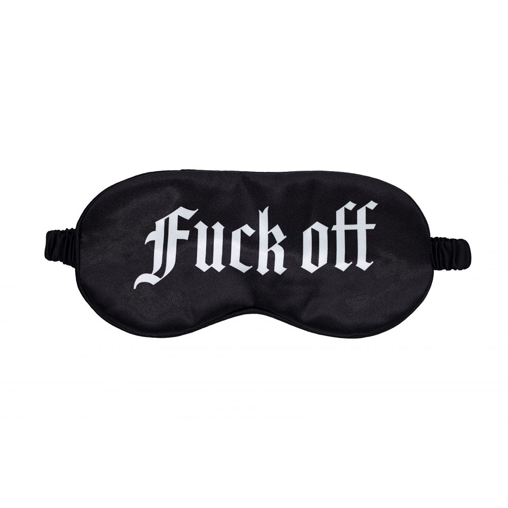 Ouch! Satin Mask Fuck Off Black Printed Eye Mask