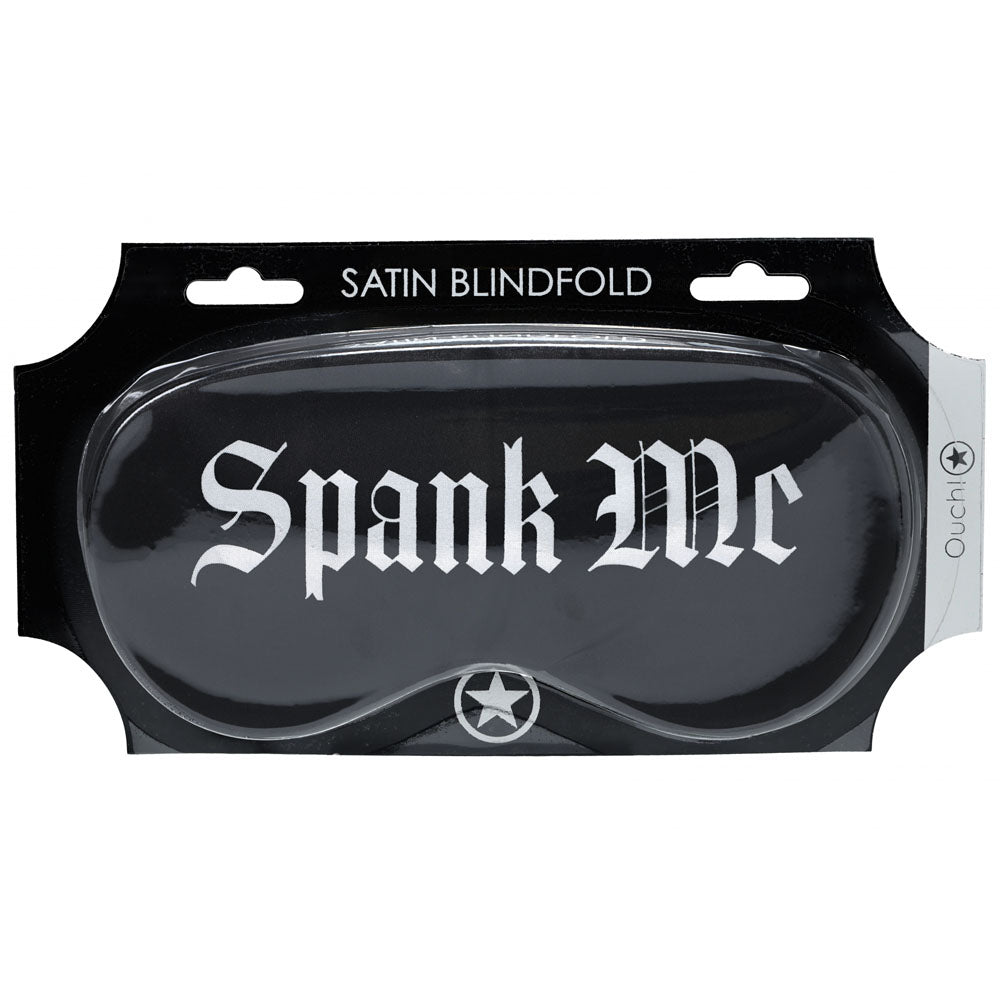 Ouch! Satin Mask Spank Me Black Printed Eye Mask