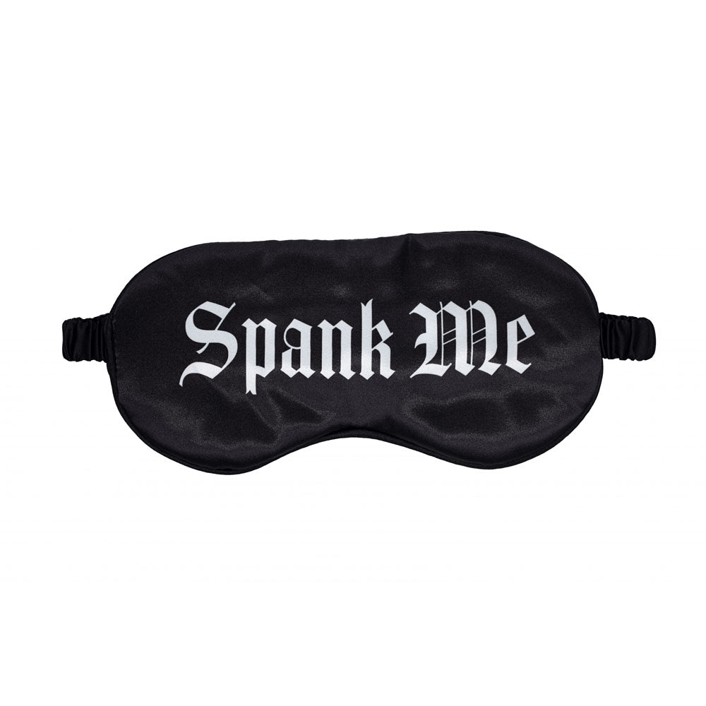 Ouch! Satin Mask Spank Me Black Printed Eye Mask