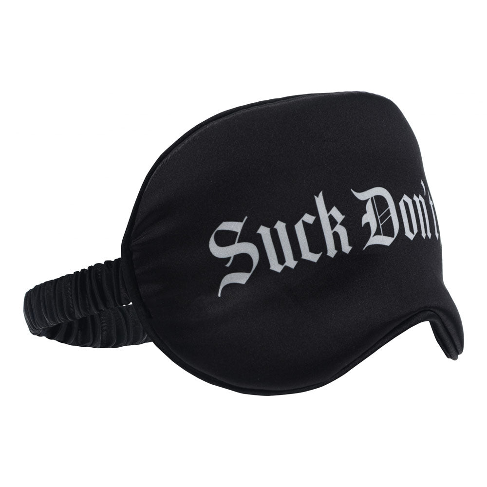 Ouch! Satin Mask Suck Don't Bite Black Printed Eye Mask