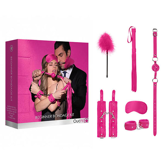 Ouch! Beginners Bondage Kit Pink 5 Piece Set