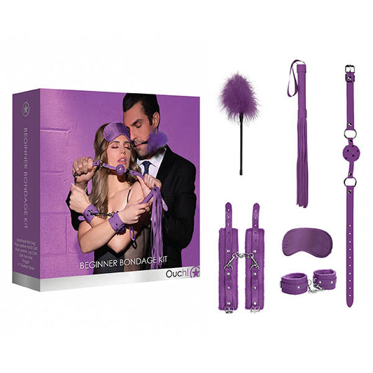 Ouch! Beginners Bondage Kit Purple 5 Piece Set