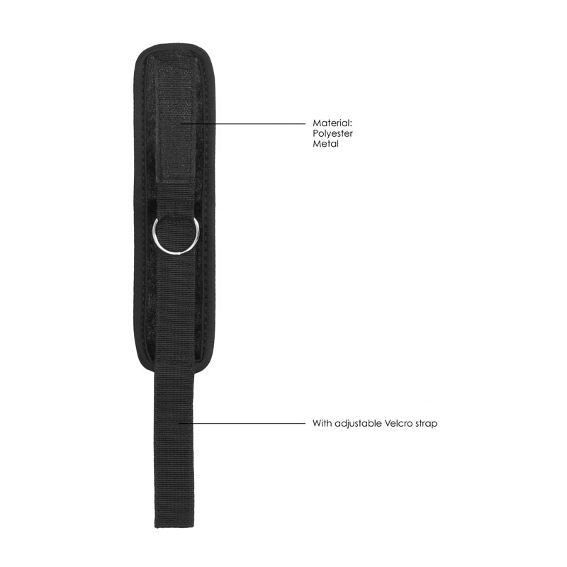 Ouch! Velvet & Velcro Adjustable Handcuffs Black Restraints