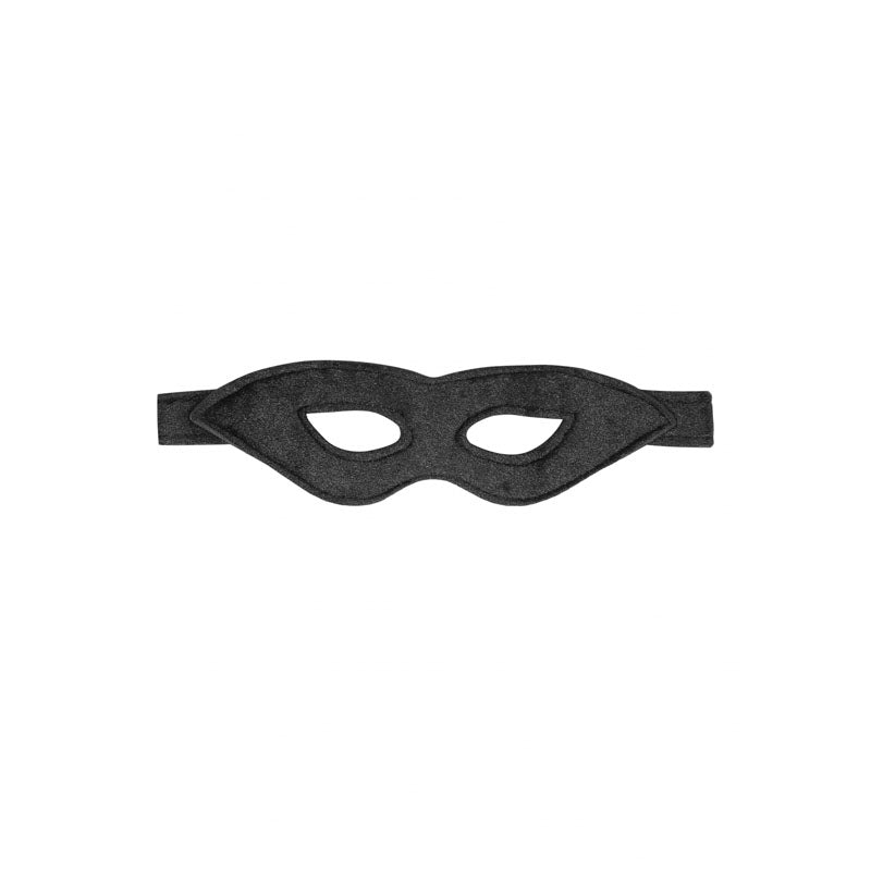 Ouch! Velvet & Velcro Adjustable Open Eye Mask Black Restraint