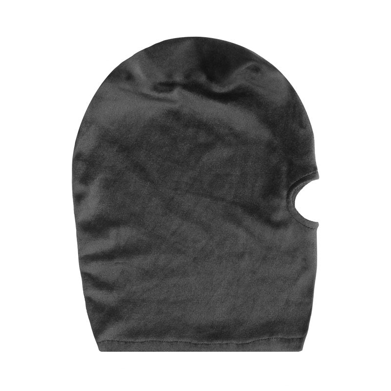 Ouch! Velvet & Velcro Mask With Mouth Opening Black Hood