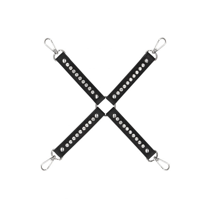 Ouch! Diamond Studded Hogtie Black Restraint