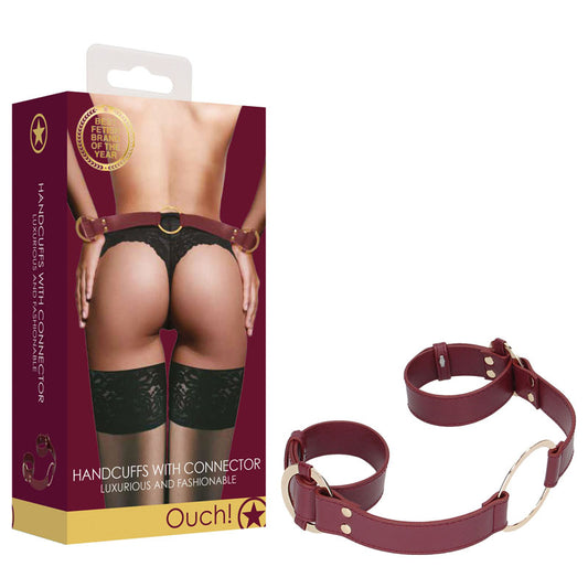 Ouch! Halo Handcuff With Connector Burgundy Restraint
