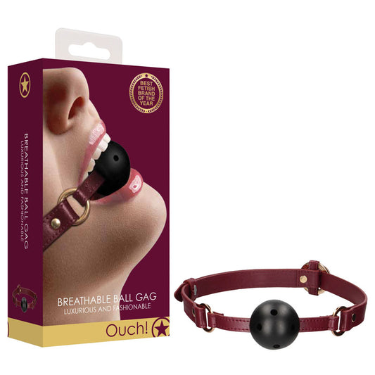 Ouch! Halo Breathable Ball Gag Burgundy Mouth Restraint