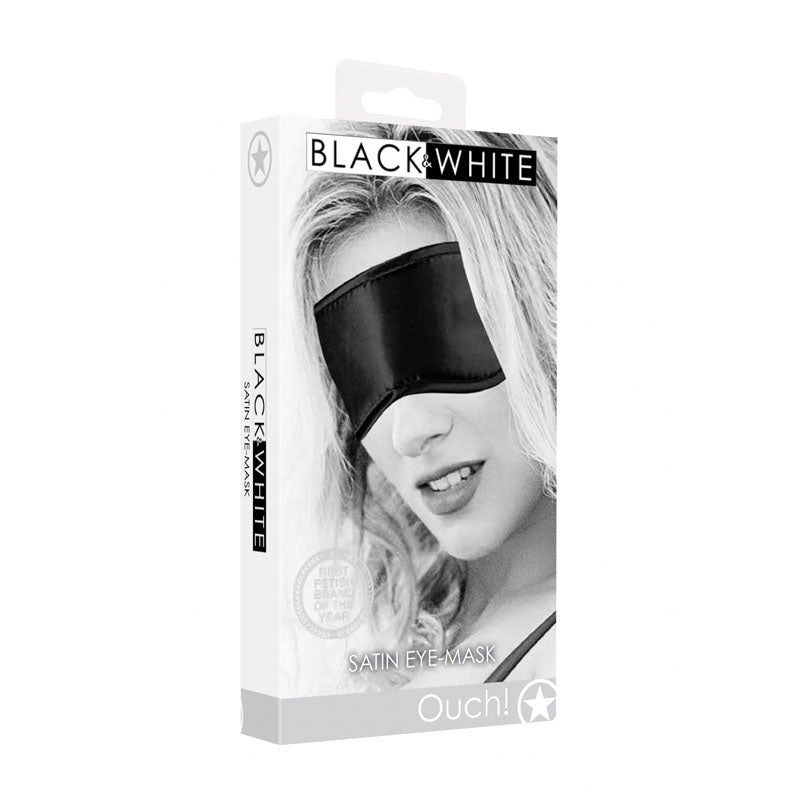 Ouch! Black & White Satin Eye Mask Black Eye Restraint