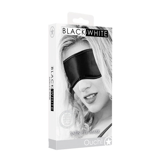 Ouch! Black & White Satin Eye Mask Black Eye Restraint