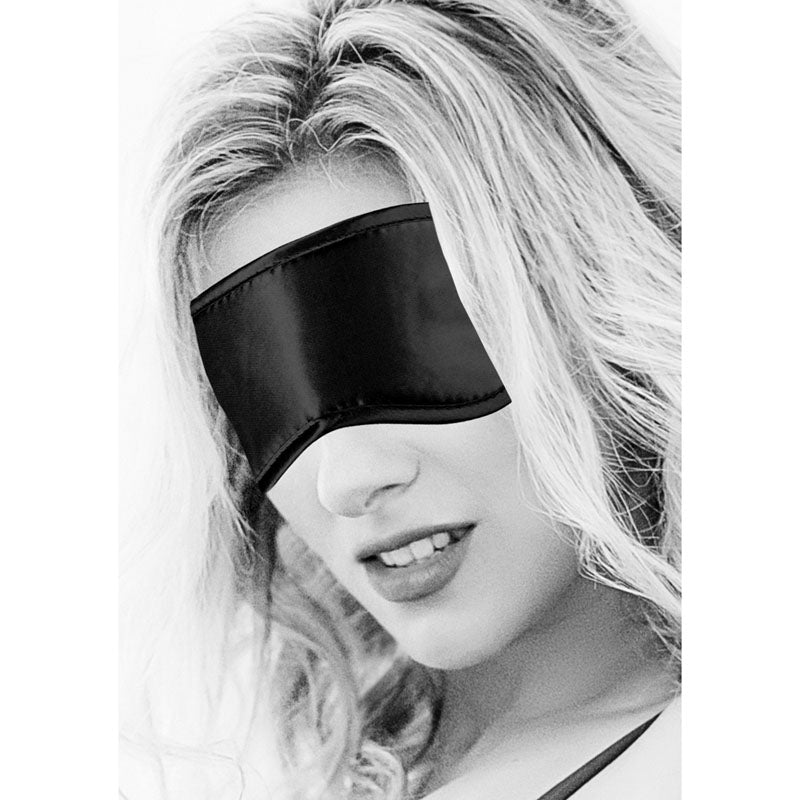 Ouch! Black & White Satin Eye Mask Black Eye Restraint