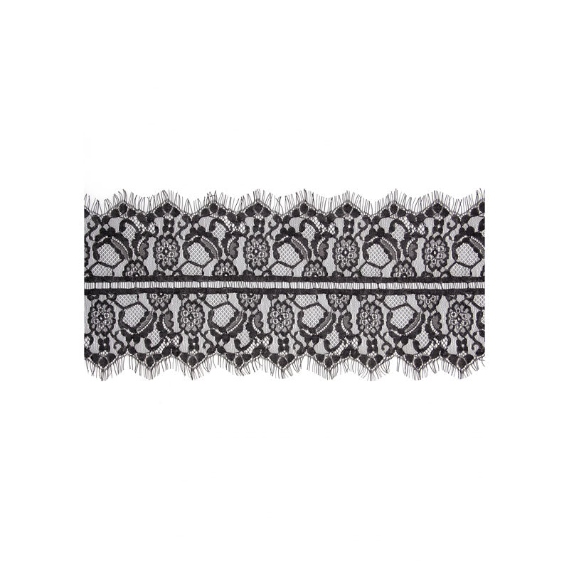 Ouch! Black & White Lace Mask With Elastic Straps Black Eye Restraint