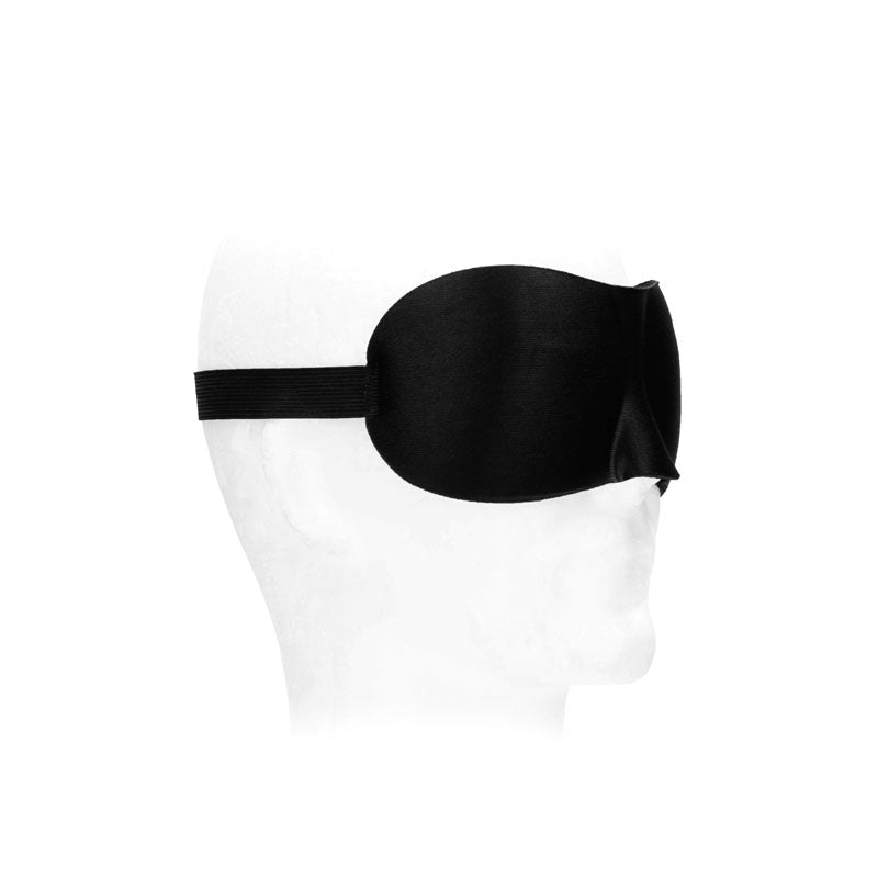 Ouch! Black & White Satin Curvy Eye Mask Black Eye Restraint