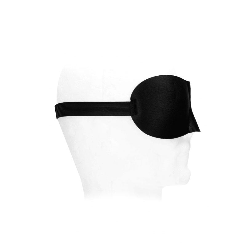 Ouch! Black & White Satin Curvy Eye Mask Black Eye Restraint