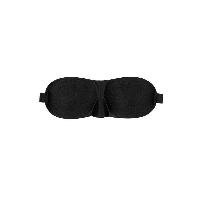Ouch! Black & White Satin Curvy Eye Mask Black Eye Restraint