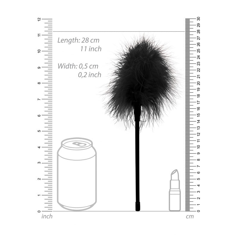 Ouch! Black & White Feather Tickler Black Feather Crop