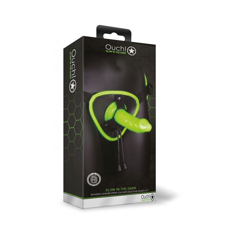 Ouch! Glow In The Dark Strap On Harness Glow In Dark 14.5 Cm Strap On