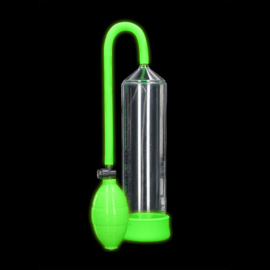 Ouch! Glow In The Dark Classic Penis Pump Clear/Green Penis Pump