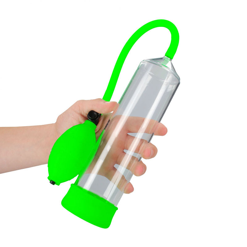 Ouch! Glow In The Dark Classic Penis Pump Clear/Green Penis Pump