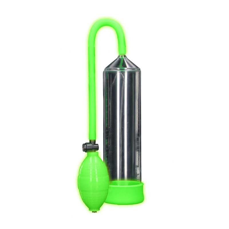 Ouch! Glow In The Dark Classic Penis Pump Clear/Green Penis Pump