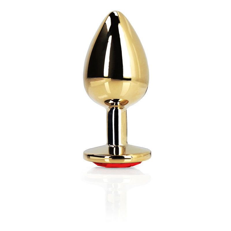 Ouch! Heart Gem Gold Butt Plug Large Gold 9.3 Cm Large Butt Plug With Heart Gem Base