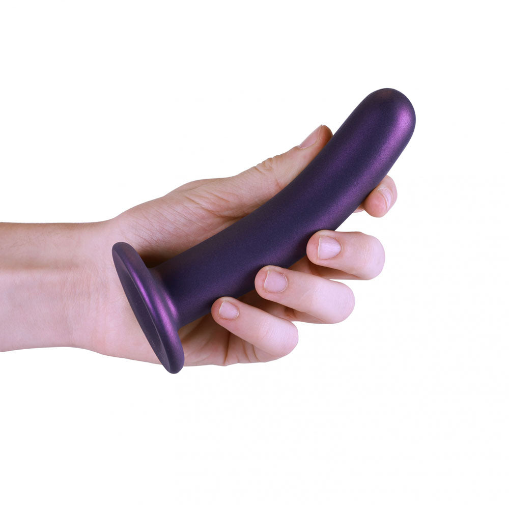 Ouch! Smooth Silicone G Spot Dildo 6'' / 14.5 Cm Metallic Purple 14.5 Cm Dildo