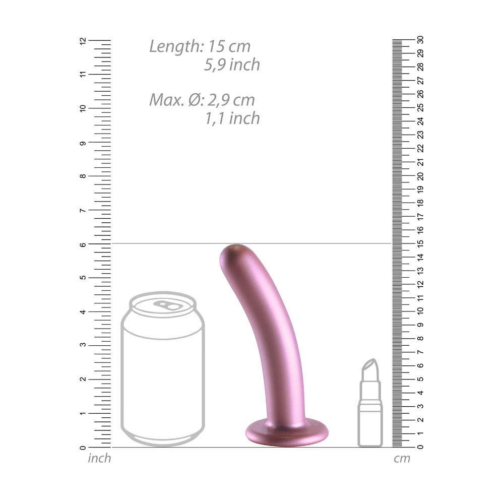 Ouch! Smooth Silicone G Spot Dildo 6'' / 14.5 Cm Rose Gold 14.5 Cm Dildo