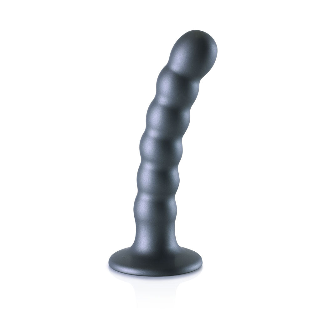 Ouch! Beaded Silicone G Spot Dildo 5'' / 13cm Gunmetal 13 Cm Dildo
