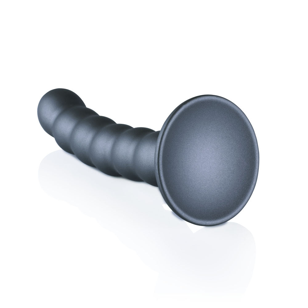 Ouch! Beaded Silicone G Spot Dildo 5'' / 13cm Gunmetal 13 Cm Dildo