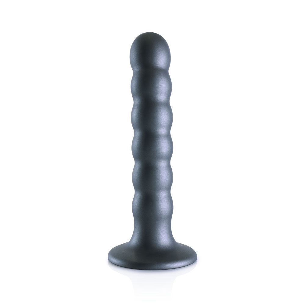 Ouch! Beaded Silicone G Spot Dildo 5'' / 13cm Gunmetal 13 Cm Dildo