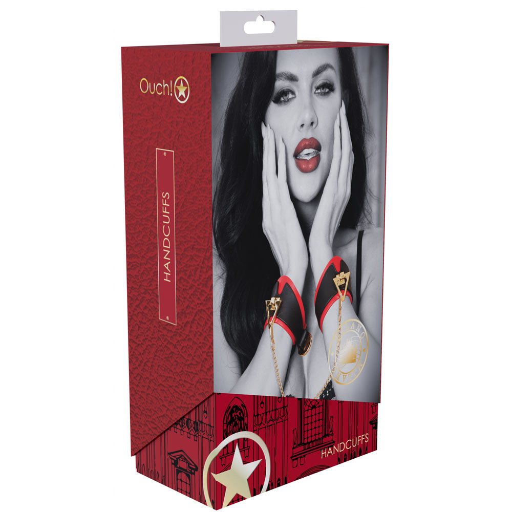 Ouch! Milan Collection Handcuffs Black/Red Restraints