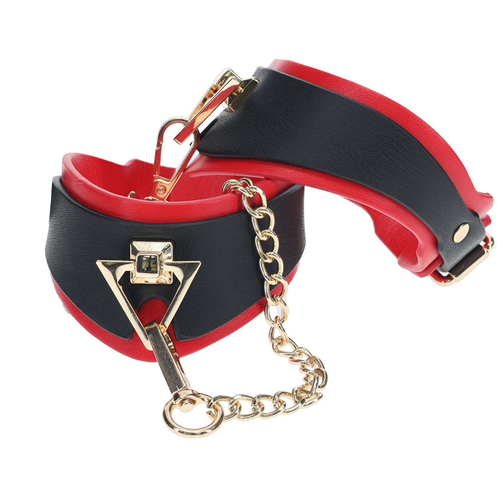 Ouch! Milan Collection Leg Cuffs Black/Red Restraints