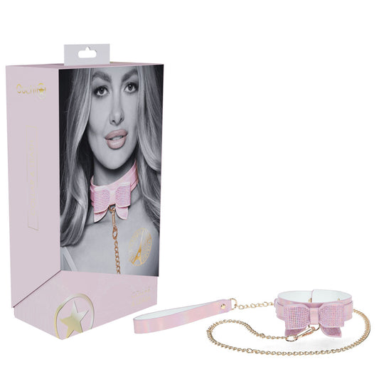 Ouch! Paris Collection Collar With Leash Pink Restraint