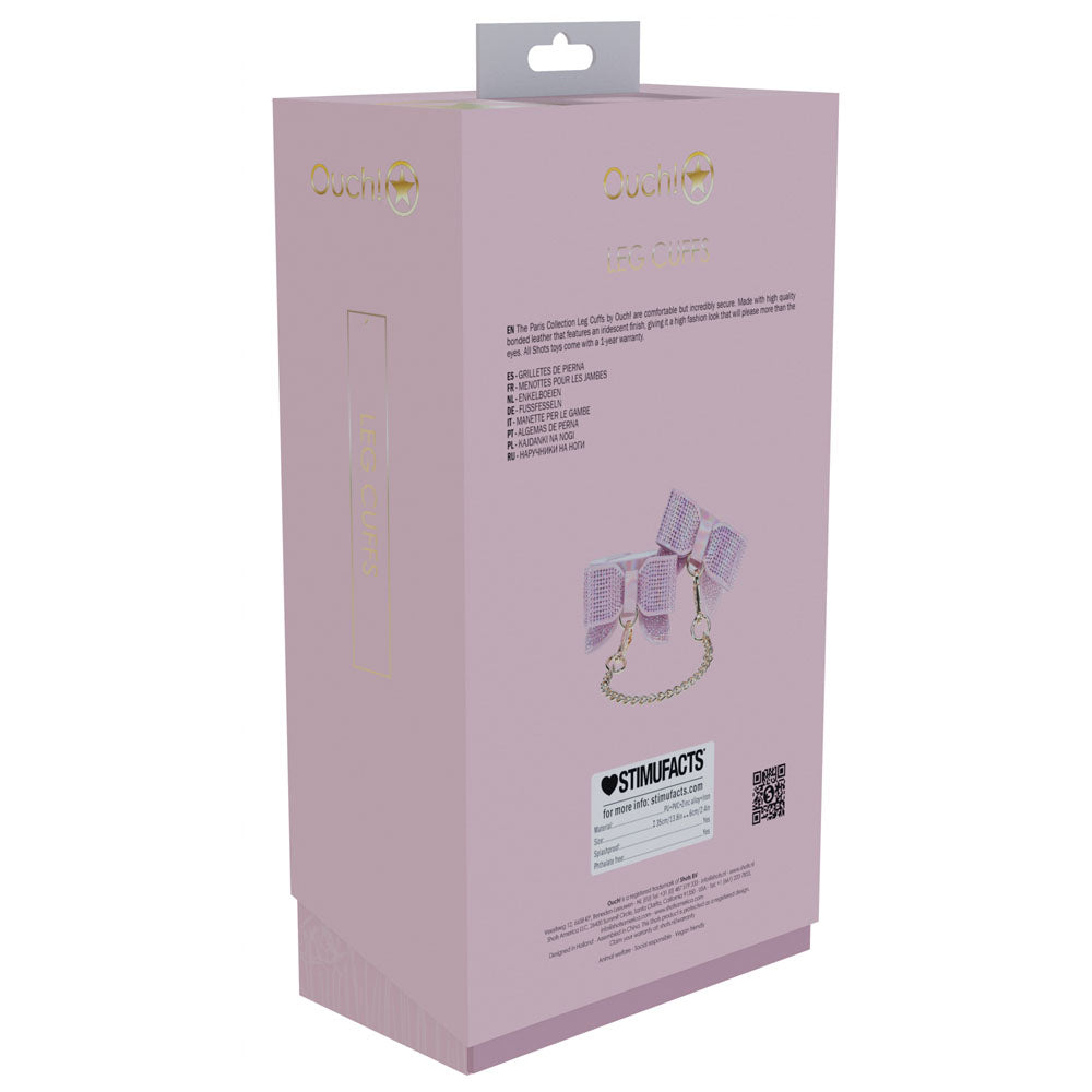 Ouch! Paris Collection Leg Cuffs Pink Restraints