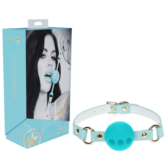 Ouch! Paris Collection Silicone Ball Gag Baby Blue Breatheable Mouth Restraint